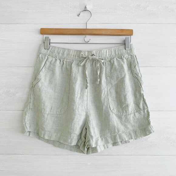 C&C California -Pale green linen pull on shorts size M - Picture 1 of 5